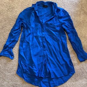 Elegant Royal Blue Long Sleeve Dress